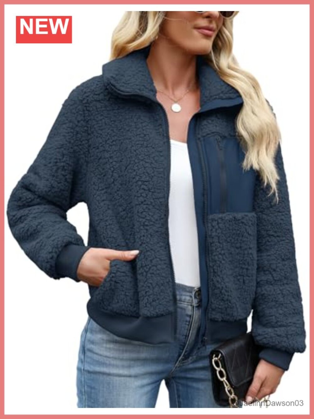 Sherpa Fleece Jacket Lapel Fuzzy Faux Shearling Zipper Coat Warm Winter